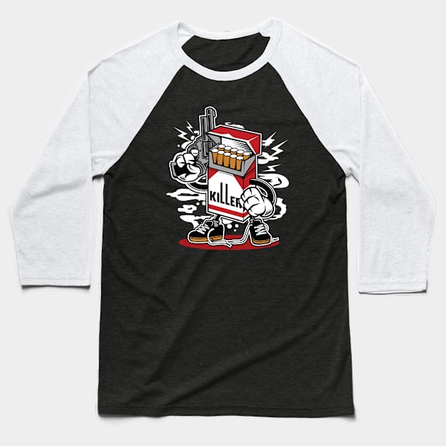 Smoking Kills Baseball T-Shirt by MisfitInVisual